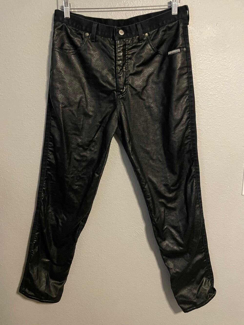 Vintage Roughrider Circle T Juniors Jeans Size 15/16 Black Snakeskin Western 90s